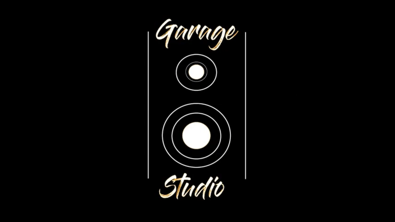 Logo Garage Studio con monitor da studio